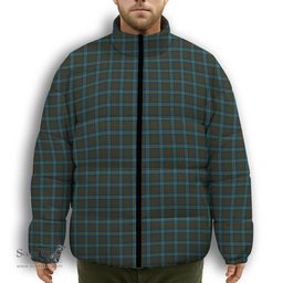 ScotsTee Shop Scottish Cathcart Premium Tartan Collar Down Jacket Winter White Duck Down Plaid