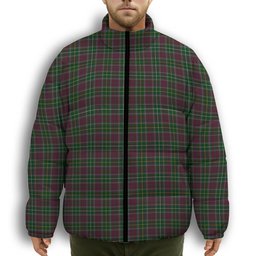 ScotsTee Shop Scottish Crosby Premium Tartan Collar Down Jacket Winter White Duck Down Plaid