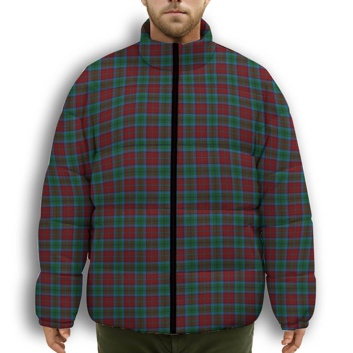 ScotsTee Shop Scottish Christie, Keith & Family Premium Tartan Collar Down Jacket Winter White Duck Down Plaid
