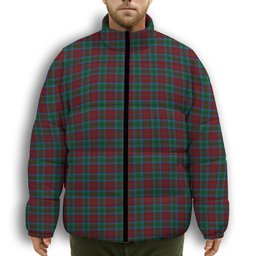 ScotsTee Shop Scottish Christie, Keith & Family Premium Tartan Collar Down Jacket Winter White Duck Down Plaid