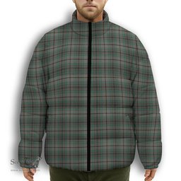 ScotsTee Shop Scottish Craig Premium Tartan Collar Down Jacket Winter White Duck Down Plaid
