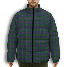 ScotsTee Shop Scottish Carmichael Premium Tartan Collar Down Jacket Winter White Duck Down Plaid