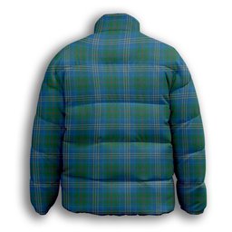 ScotsTee Shop Scottish Burns of California Ancient Premium Tartan Collar Down Jacket Winter White Duck Down Plaid