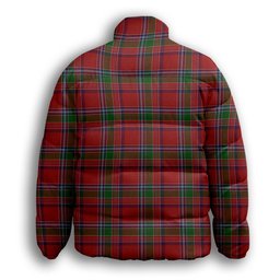 ScotsTee Shop Scottish Burrell Premium Tartan Collar Down Jacket Winter White Duck Down Plaid