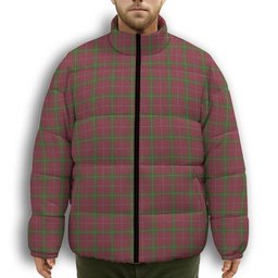 ScotsTee Shop Scottish Carruthers Ancient Premium Tartan Collar Down Jacket Winter White Duck Down Plaid
