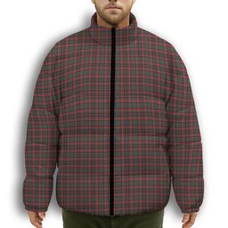 ScotsTee Shop Scottish Cumming Hunting Modern Premium Tartan Collar Down Jacket Winter White Duck Down Plaid