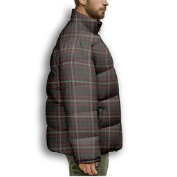 ScotsTee Shop Scottish Clifford Premium Tartan Collar Down Jacket Winter White Duck Down Plaid