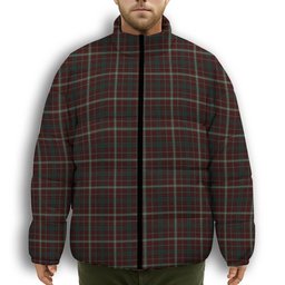 ScotsTee Shop Scottish Clifford Premium Tartan Collar Down Jacket Winter White Duck Down Plaid