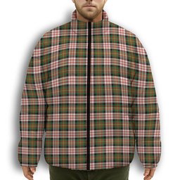ScotsTee Shop Scottish Carnegie Dress Ancient Premium Tartan Collar Down Jacket Winter White Duck Down Plaid