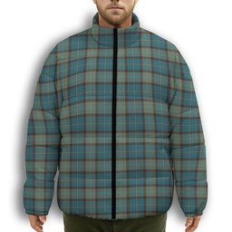 ScotsTee Shop Scottish Cochrane Hunting Ancient Premium Tartan Collar Down Jacket Winter White Duck Down Plaid