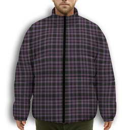 ScotsTee Shop Scottish Chapman Premium Tartan Collar Down Jacket Winter White Duck Down Plaid
