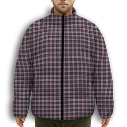 ScotsTee Shop Scottish Cameron of Erracht Dress Premium Tartan Collar Down Jacket Winter White Duck Down Plaid