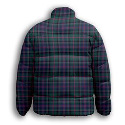 ScotsTee Shop Scottish Cooper Modern Premium Tartan Collar Down Jacket Winter White Duck Down Plaid