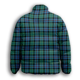 ScotsTee Shop Scottish Campbel of Cawdor Ancient Premium Tartan Collar Down Jacket Winter White Duck Down Plaid