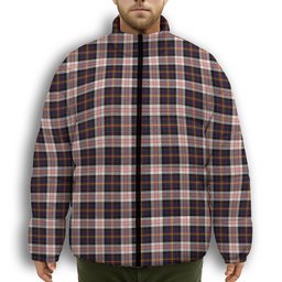 ScotsTee Shop Scottish Cameron of Erracht Dress Modern Premium Tartan Collar Down Jacket Winter White Duck Down Plaid