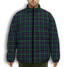 ScotsTee Shop Scottish Campbel of Cawdor Modern Premium Tartan Collar Down Jacket Winter White Duck Down Plaid