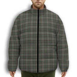 ScotsTee Shop Scottish Cochrane Hunting (1) Premium Tartan Collar Down Jacket Winter White Duck Down Plaid