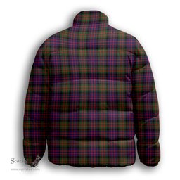 ScotsTee Shop Scottish Gillon Premium Tartan Collar Down Jacket Winter White Duck Down Plaid
