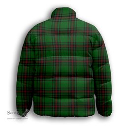 ScotsTee Shop Scottish Ged Premium Tartan Collar Down Jacket Winter White Duck Down Plaid