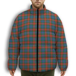 ScotsTee Shop Scottish Fraser of Lovat Ancient Premium Tartan Collar Down Jacket Winter White Duck Down Plaid