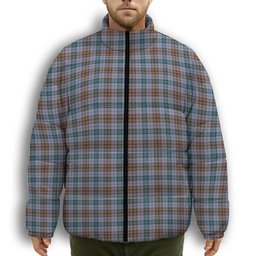 ScotsTee Shop Scottish Gayre Hunting Ancient Premium Tartan Collar Down Jacket Winter White Duck Down Plaid