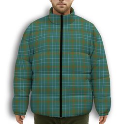 ScotsTee Shop Scottish Edmonstone Ancient Premium Tartan Collar Down Jacket Winter White Duck Down Plaid
