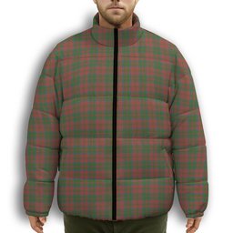 ScotsTee Shop Scottish Donald of Glencoe Ancient Premium Tartan Collar Down Jacket Winter White Duck Down Plaid