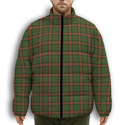 ScotsTee Shop Scottish Dalrymple of Castleton Premium Tartan Collar Down Jacket Winter White Duck Down Plaid