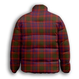 ScotsTee Shop Scottish Fox Red Premium Tartan Collar Down Jacket Winter White Duck Down Plaid