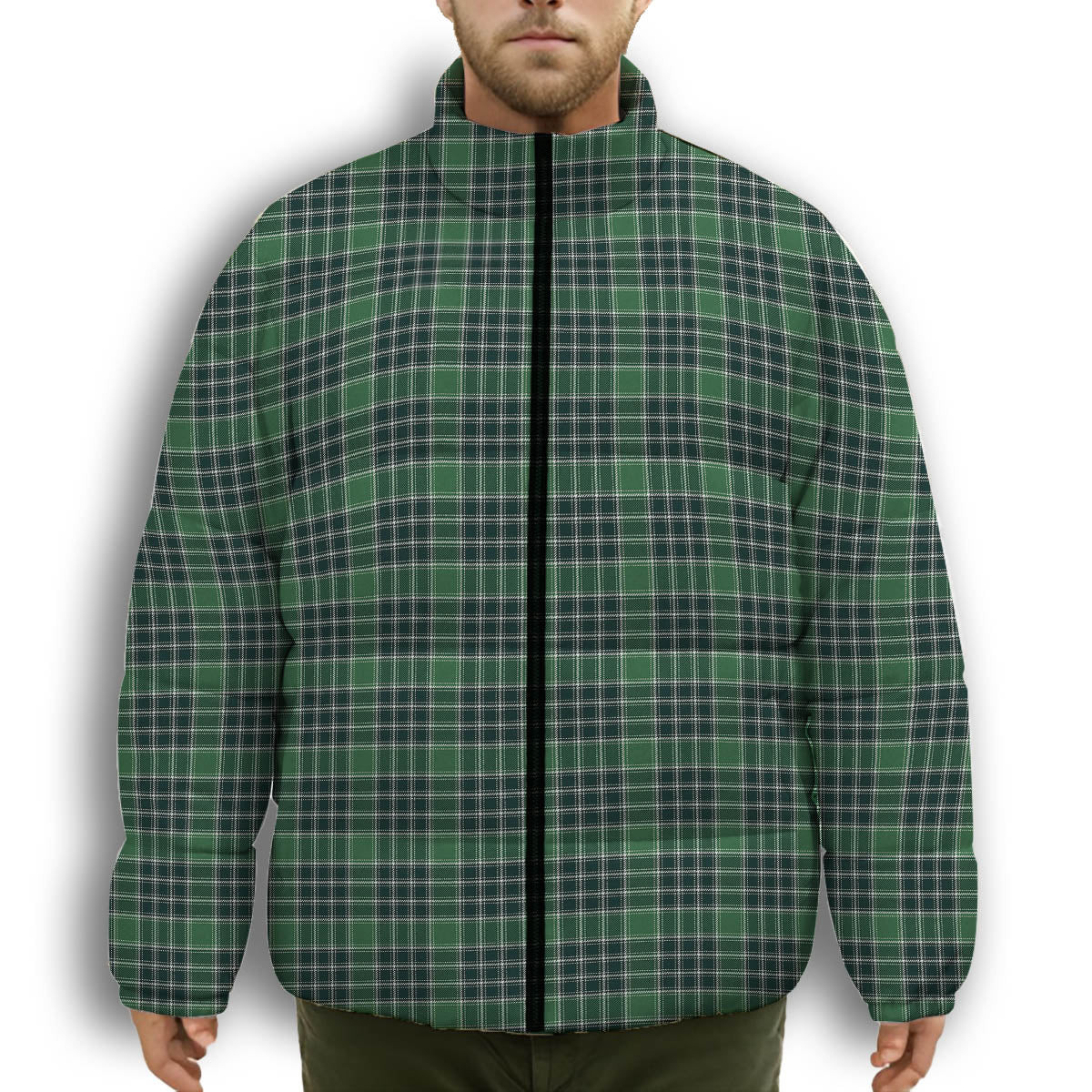 ScotsTee Shop Scottish Donald Lord of the Isles Hunting Modern Premium Tartan Collar Down Jacket Winter White Duck Down Plaid