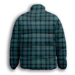 ScotsTee Shop Scottish Fleming Ancient Premium Tartan Collar Down Jacket Winter White Duck Down Plaid