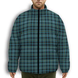 ScotsTee Shop Scottish Fleming Ancient Premium Tartan Collar Down Jacket Winter White Duck Down Plaid