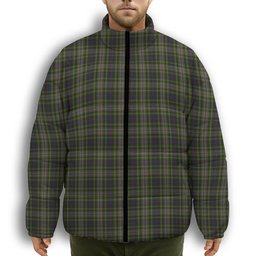 ScotsTee Shop Scottish Davidson Tulloch Dress Premium Tartan Collar Down Jacket Winter White Duck Down Plaid