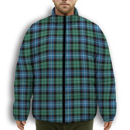 ScotsTee Shop Scottish Galbraith Ancient Premium Tartan Collar Down Jacket Winter White Duck Down Plaid