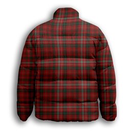 ScotsTee Shop Scottish Donald of Staffa_s Sett Premium Tartan Collar Down Jacket Winter White Duck Down Plaid