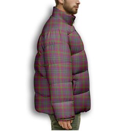 ScotsTee Shop Scottish Fiddes Corrected Premium Tartan Collar Down Jacket Winter White Duck Down Plaid