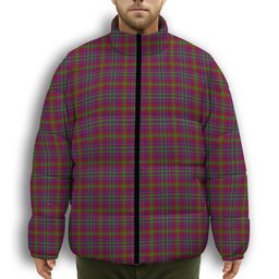 ScotsTee Shop Scottish Fiddes Corrected Premium Tartan Collar Down Jacket Winter White Duck Down Plaid