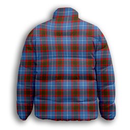 ScotsTee Shop Scottish Dalmahoy Premium Tartan Collar Down Jacket Winter White Duck Down Plaid