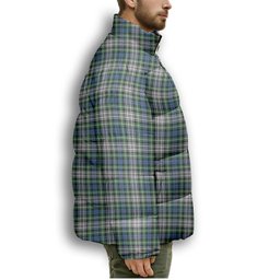ScotsTee Shop Scottish Davidson of Tulloch Dress Ancient Premium Tartan Collar Down Jacket Winter White Duck Down Plaid
