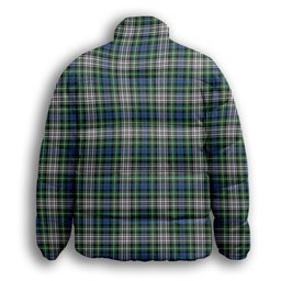 ScotsTee Shop Scottish Davidson of Tulloch Dress Ancient Premium Tartan Collar Down Jacket Winter White Duck Down Plaid