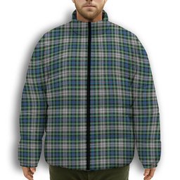 ScotsTee Shop Scottish Davidson of Tulloch Dress Ancient Premium Tartan Collar Down Jacket Winter White Duck Down Plaid