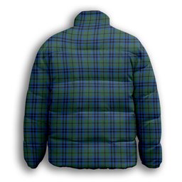 ScotsTee Shop Scottish Falconer Premium Tartan Collar Down Jacket Winter White Duck Down Plaid