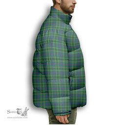 ScotsTee Shop Scottish Duncan Ancient Premium Tartan Collar Down Jacket Winter White Duck Down Plaid