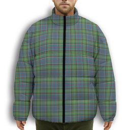 ScotsTee Shop Scottish Dalrymple SC Premium Tartan Collar Down Jacket Winter White Duck Down Plaid