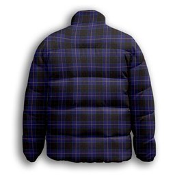 ScotsTee Shop Scottish Dunlop Premium Tartan Collar Down Jacket Winter White Duck Down Plaid