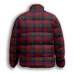 ScotsTee Shop Scottish Fitzgerald Dress Premium Tartan Collar Down Jacket Winter White Duck Down Plaid