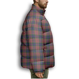 ScotsTee Shop Scottish Fraser of Boblainy Hugh Premium Tartan Collar Down Jacket Winter White Duck Down Plaid