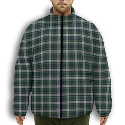 ScotsTee Shop Scottish Forbes Dress Premium Tartan Collar Down Jacket Winter White Duck Down Plaid