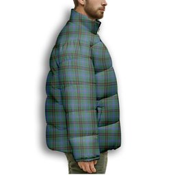 ScotsTee Shop Scottish Davidson Ancient Premium Tartan Collar Down Jacket Winter White Duck Down Plaid