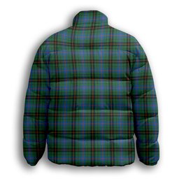 ScotsTee Shop Scottish Davidson Ancient Premium Tartan Collar Down Jacket Winter White Duck Down Plaid